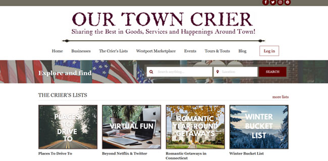 A layout pf website of popular business client